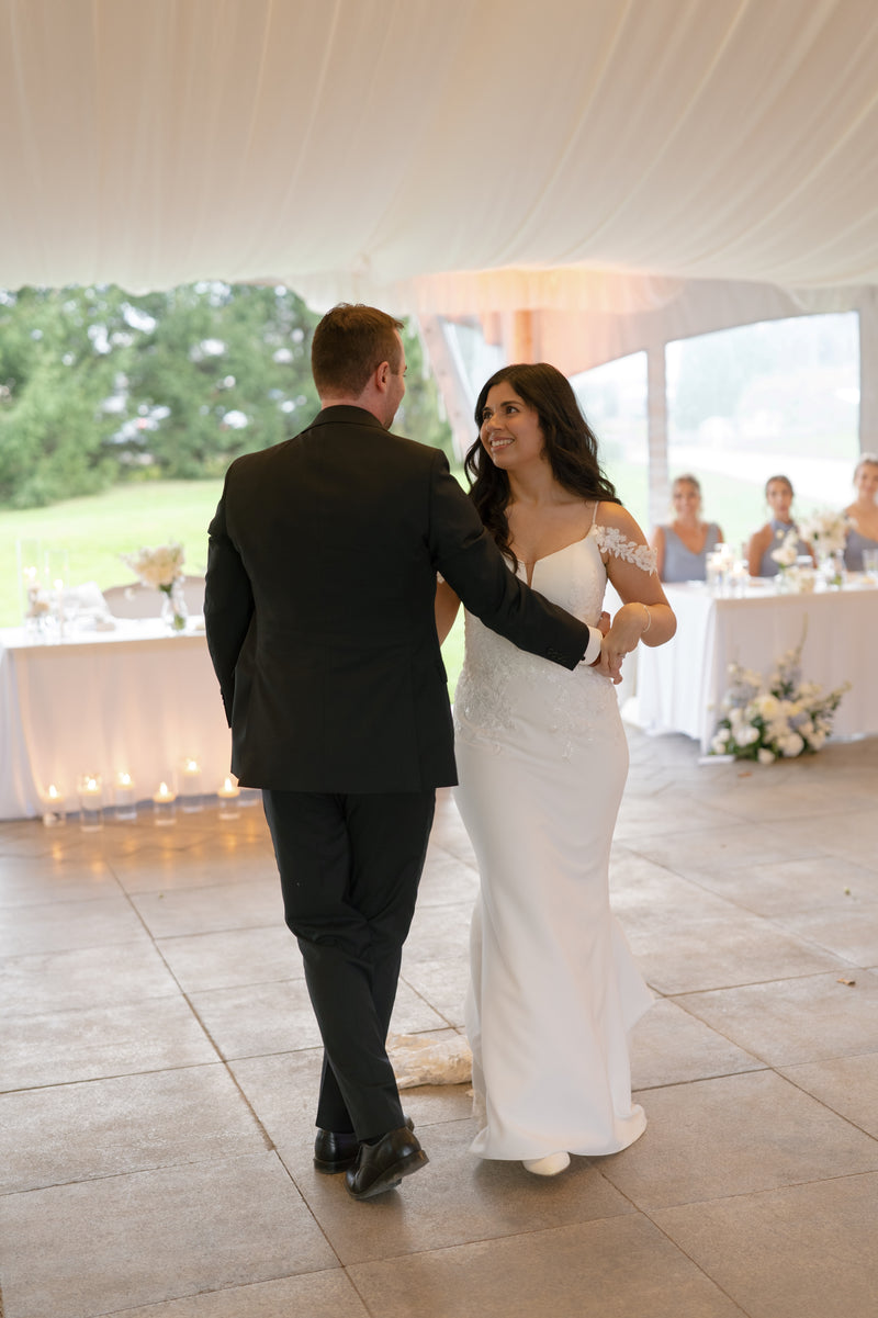 Andrea & Adrian Morning Light Photography first dance Moyer Marquee